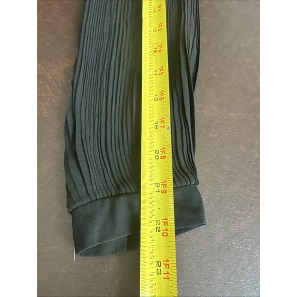 Totême Black Pleated Top V-Neck Long Sleeve XS - Picture 10 of 10